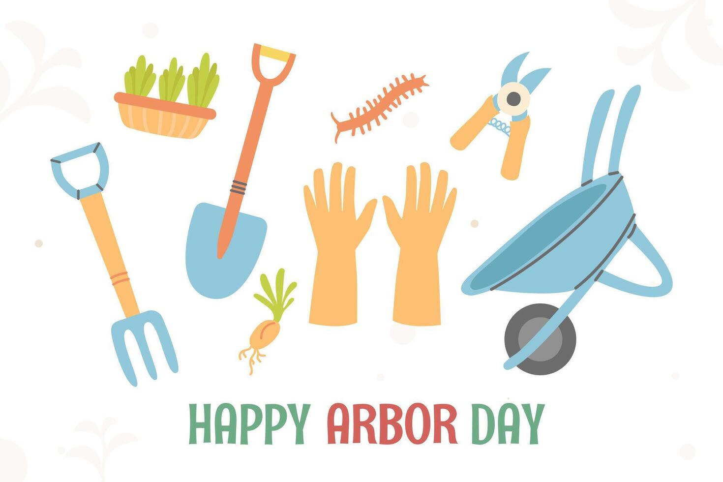 Happy Arbor Day banner background in flat vector