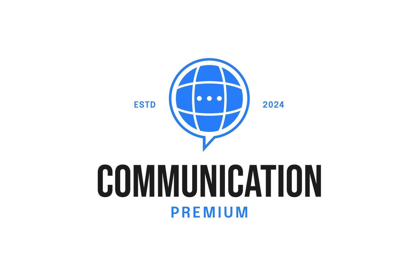 Globe with messaging icon logo design concept template illustration vector