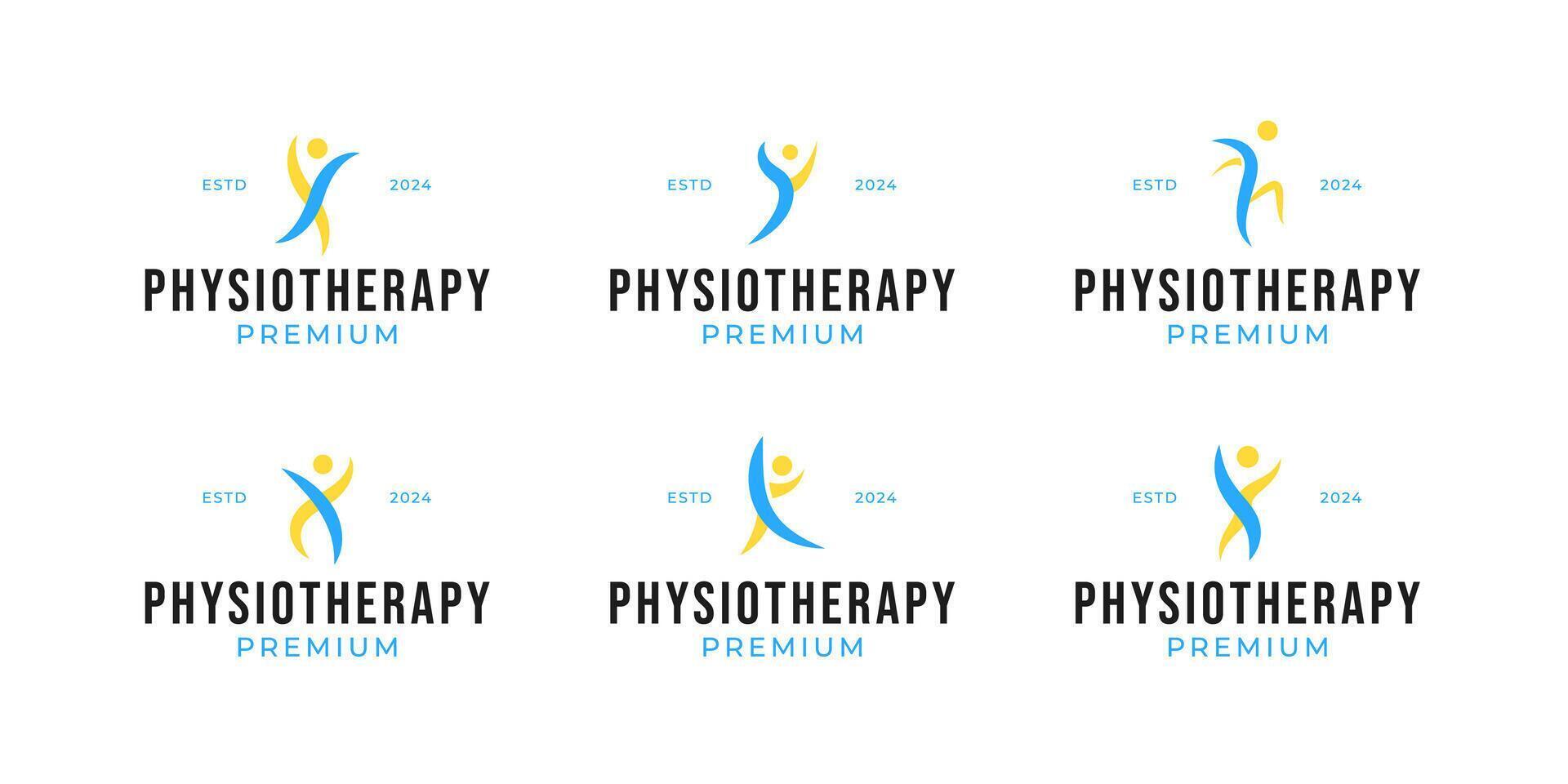 Set of collection physiotherapy logo design concept template illustration vector