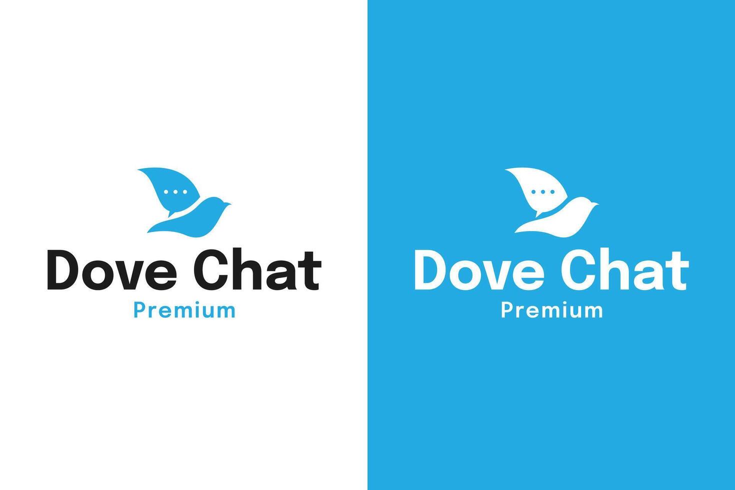 Dove and chat logo symbolizing peaceful and harmonious communication design illustration vector
