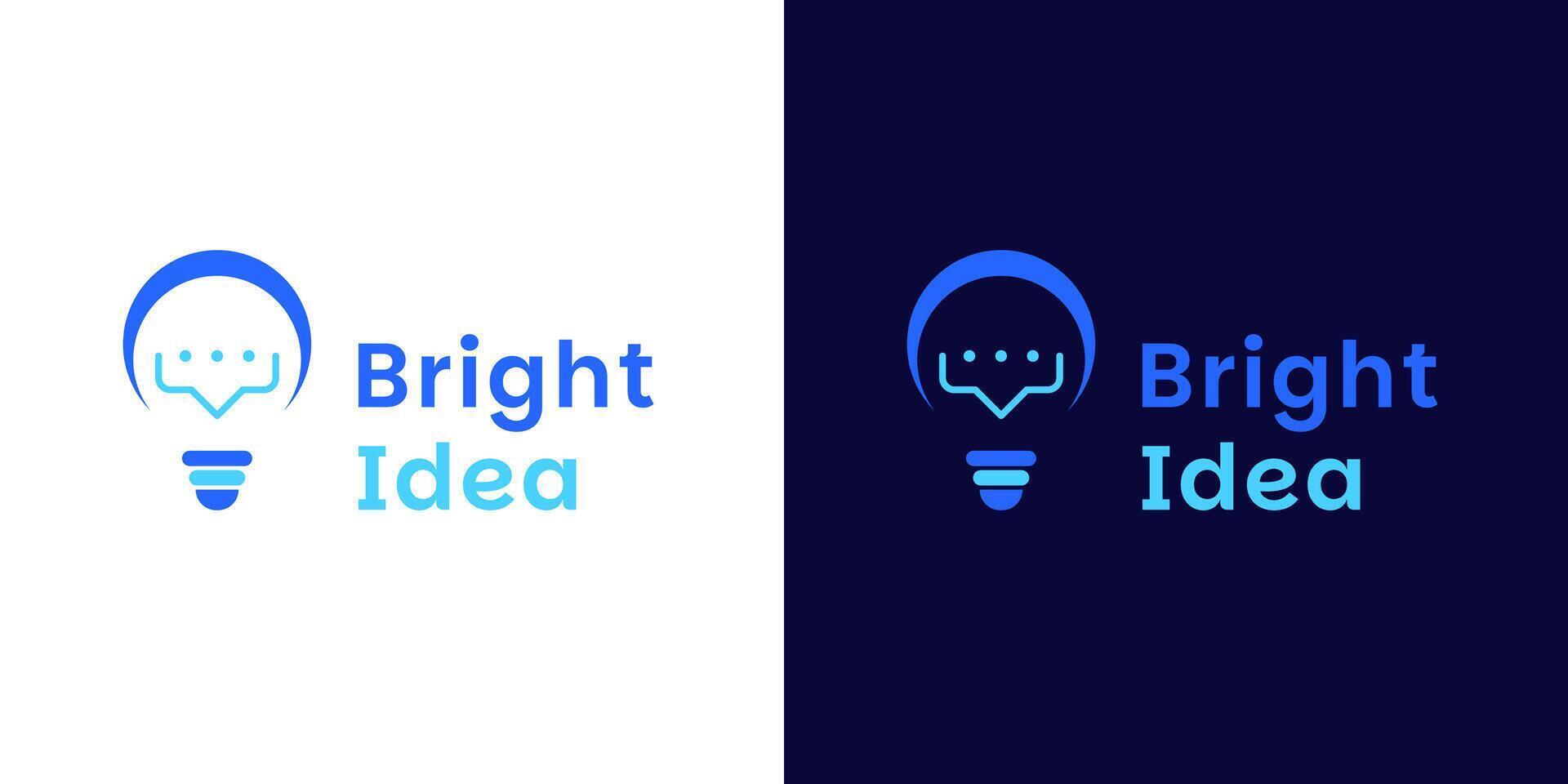 Communication logo design template. Bulb with chat design template illustration vector