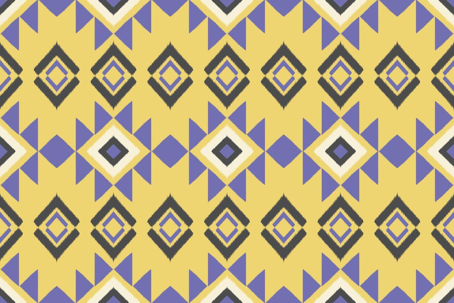 Seamless geometric violet triangle shape ethnic Asian tradition pattern on yellow background. Silk and fabric pattern decoration for Thai clothing and wrapping and wallpaper vector