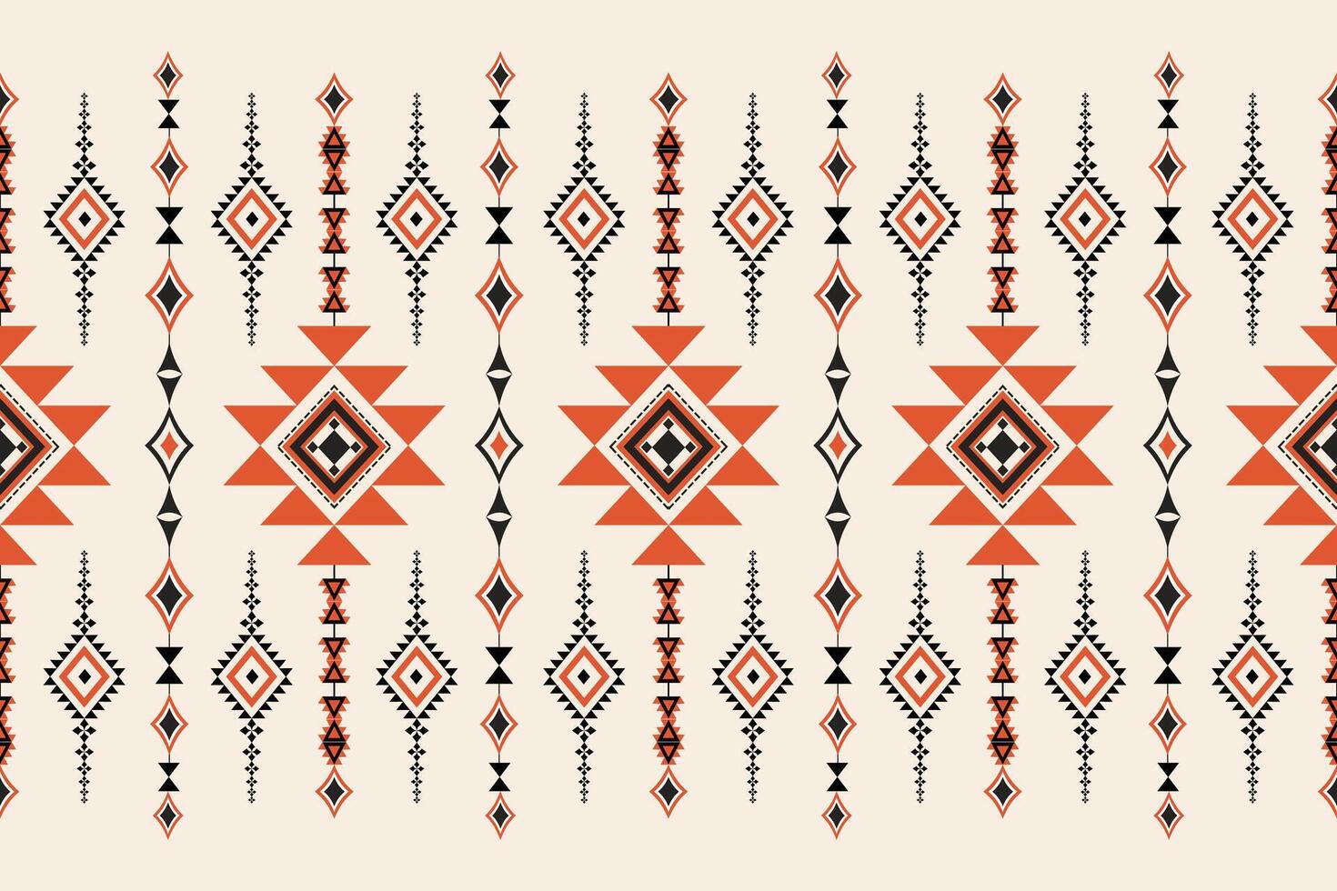Seamless geometric orange triangle shape ethnic Asian tradition pattern on yellow background. Silk and fabric pattern decoration for Thai clothing and wrapping and wallpaper vector