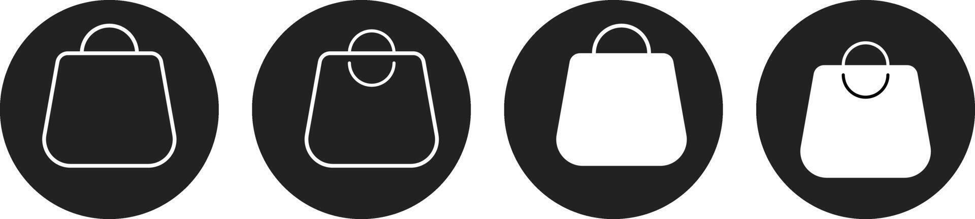 Set of shopping bag icon. paper bags sign. Bag symbol vector
