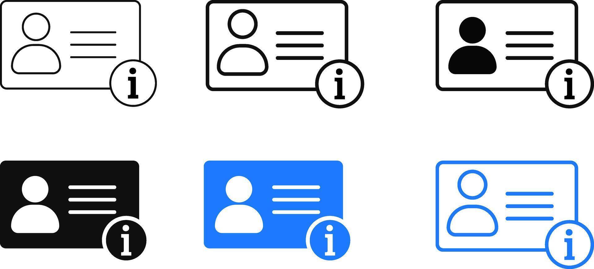 Set of user account info icon. user profile sign. edit profile vector