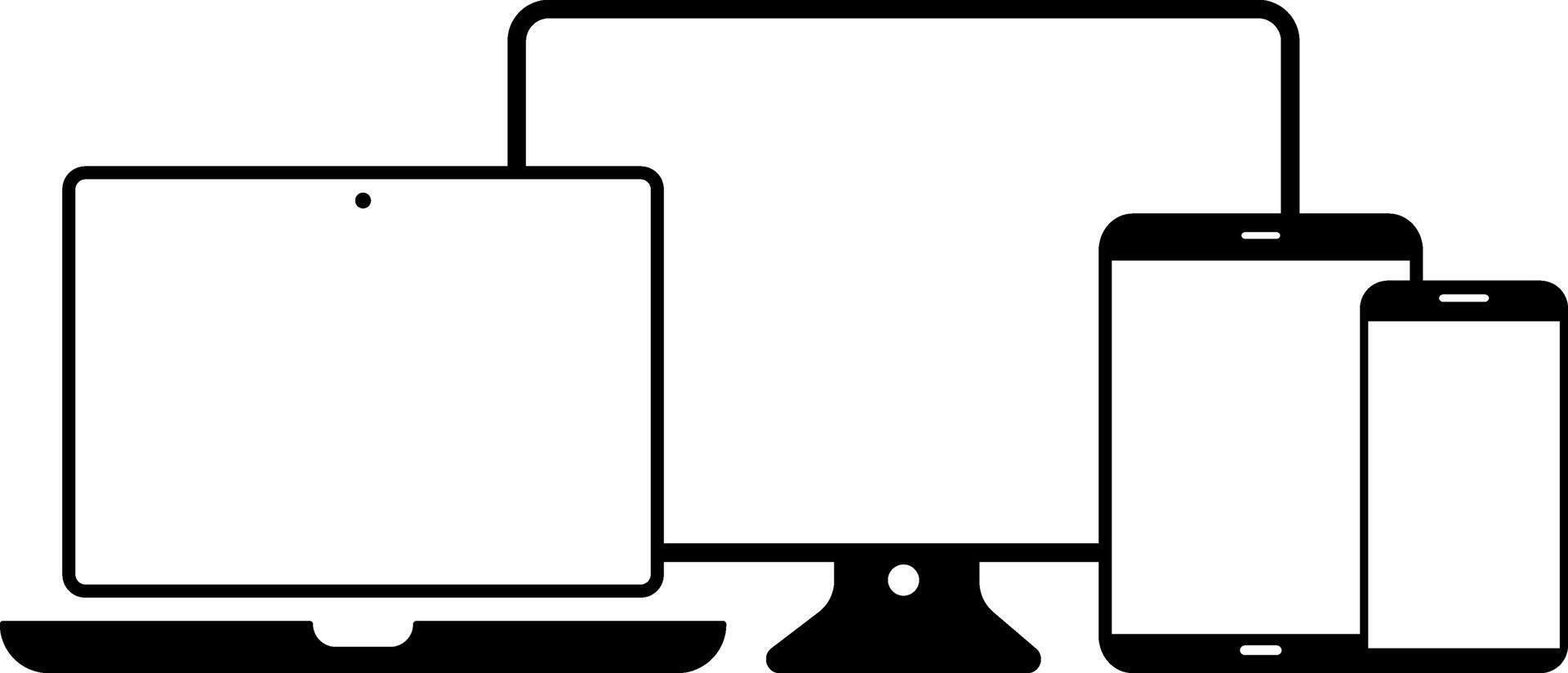 Responsive digital devices icon set. web design icon symbol vector