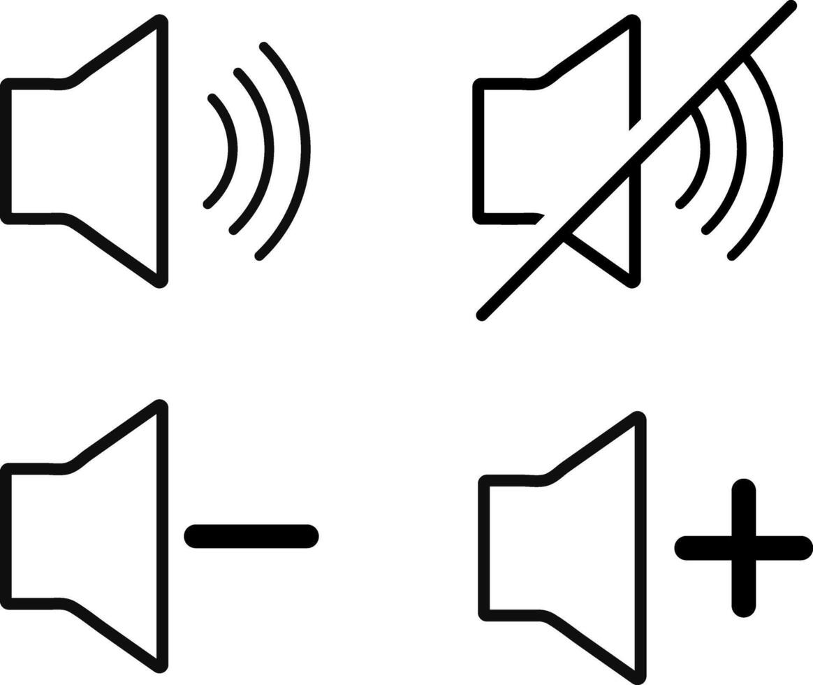 Set of speaker icon. Volume icon. silent icon symbol. Plush sign vector