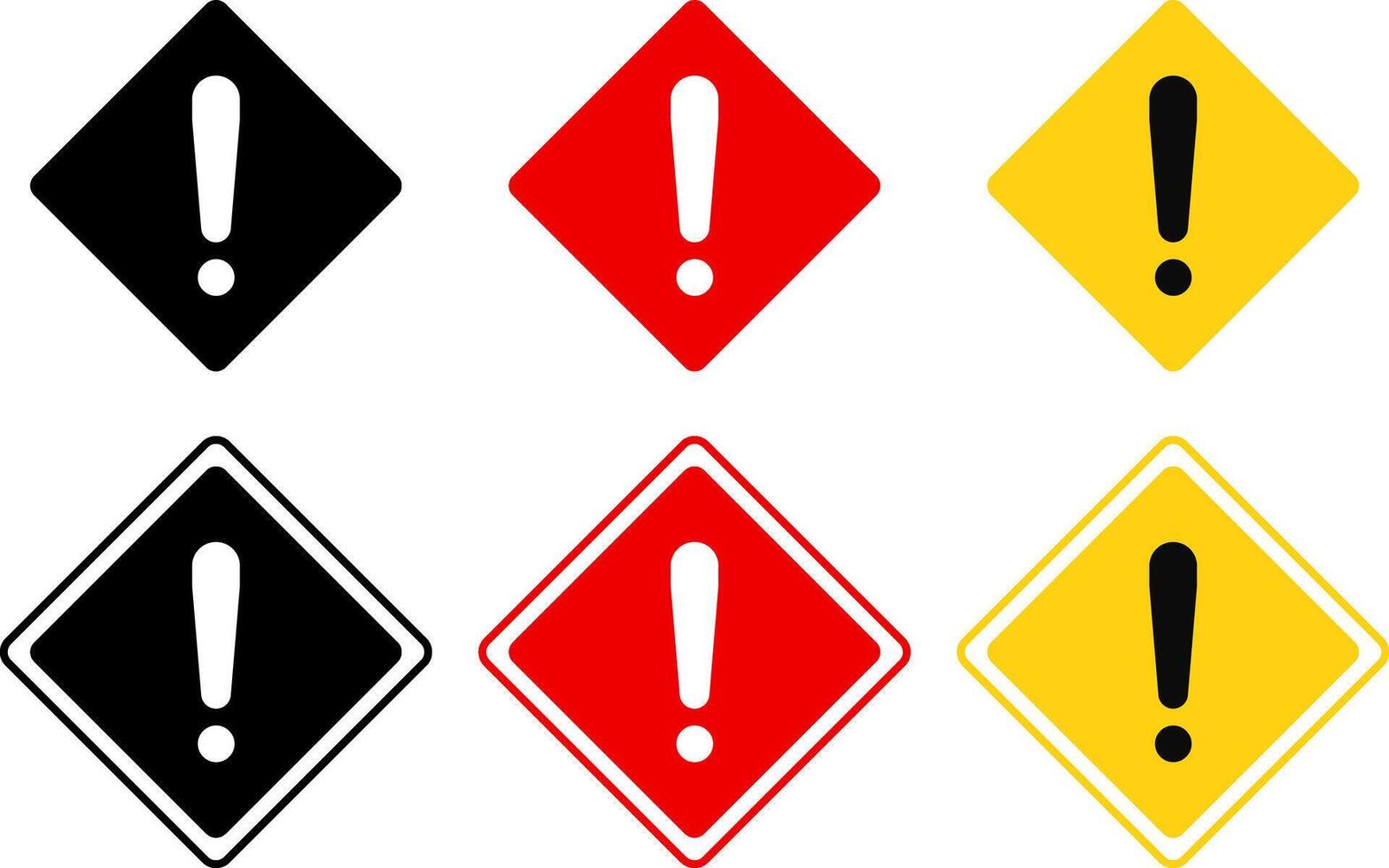Warning sign icon set. attention icons symbol. exclamation mark sign vector