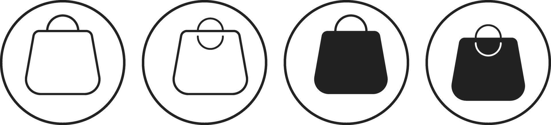 shopping bag icon set. paper bags sign. Bag symbol vector