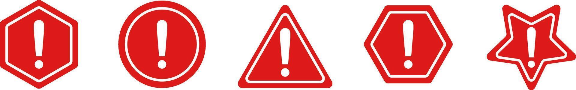 Warning caution sign icon set. Exclamation mark sign. exclamatory ...