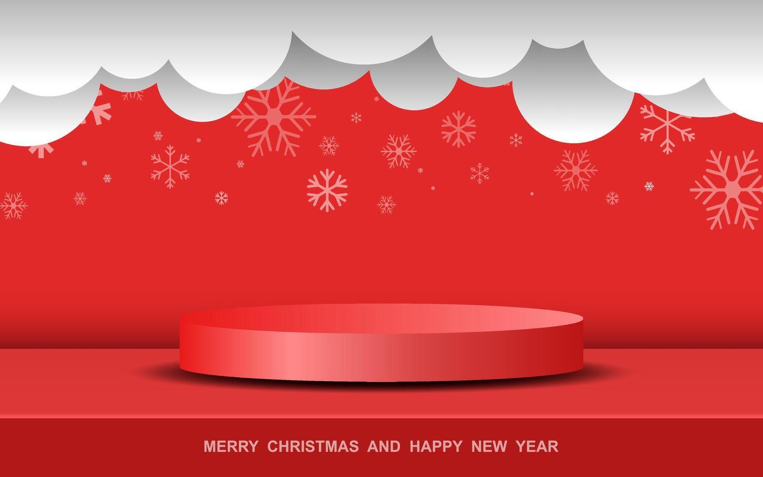 Christmas background. Red background design for product display. vector