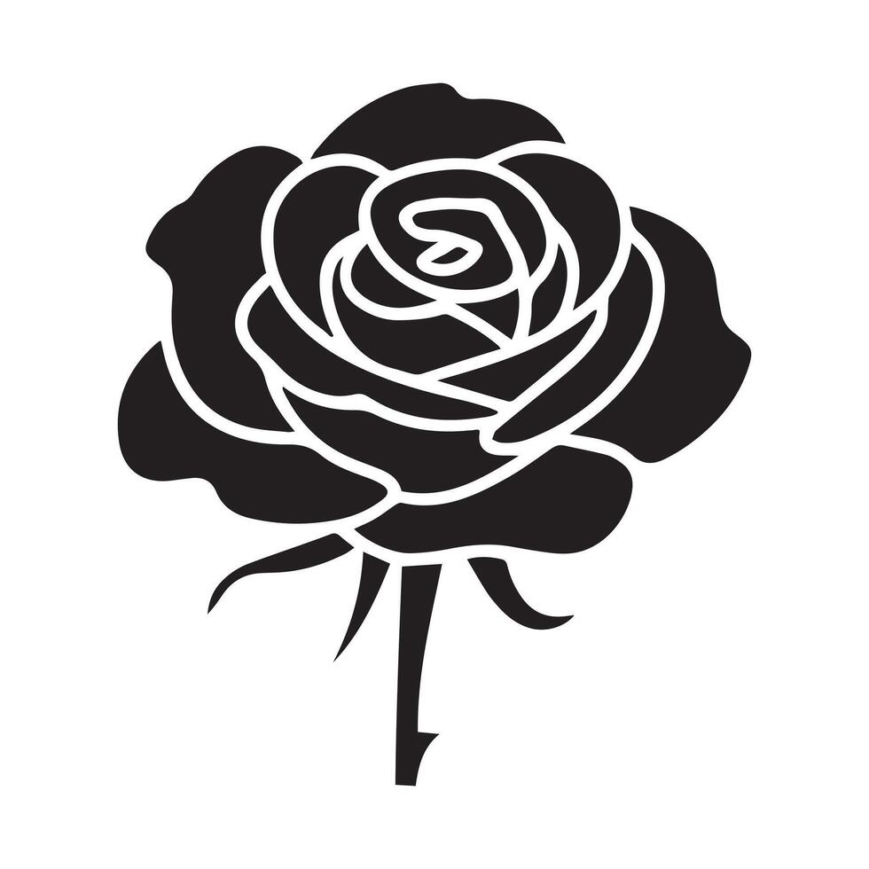 Floral Elegance Rose Design Icon vector