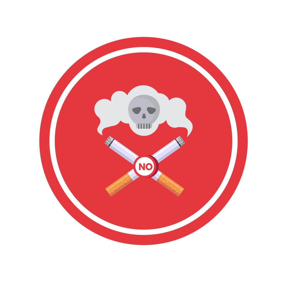 a red sign of no smoking vector