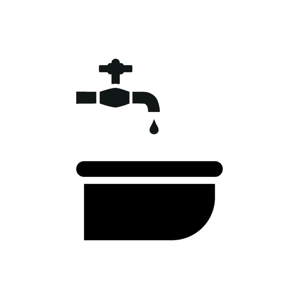 Modern graphic portraying a simple sink icon design concept vector