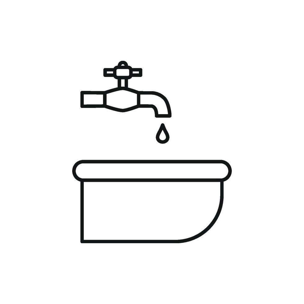 Icon representing a modern and simple sink design concept in a graphic vector