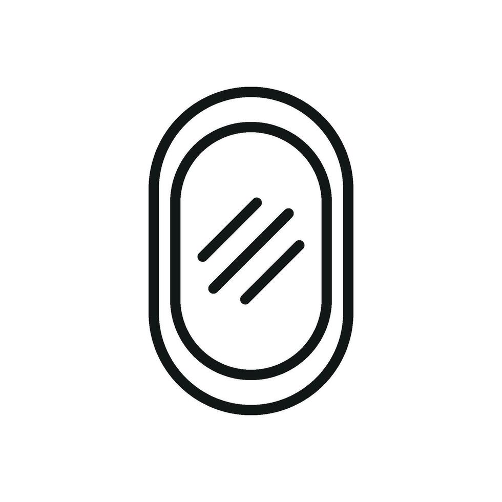 Graphic showcasing a mirror icon in a simple and modern design concept vector
