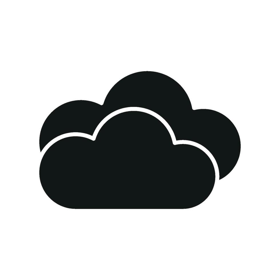 Cloudy weather design features a contemporary sport icon with clean and simple graphics vector