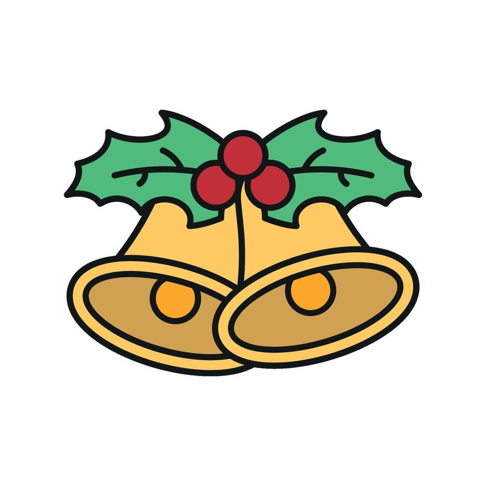 Simple Christmas bell graphic integrated into a modern design concept vector
