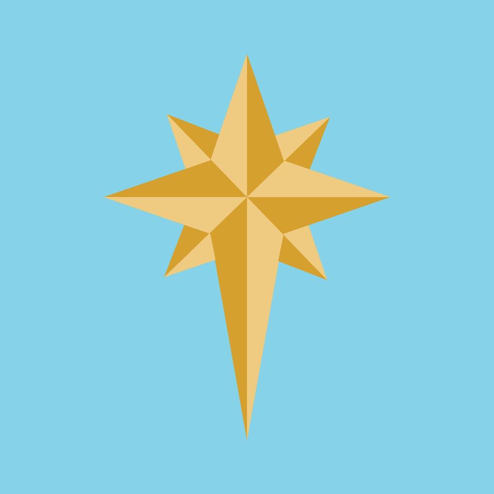 Star concept displayed in a modern and simple Bethlehem Christmas design graphic vector