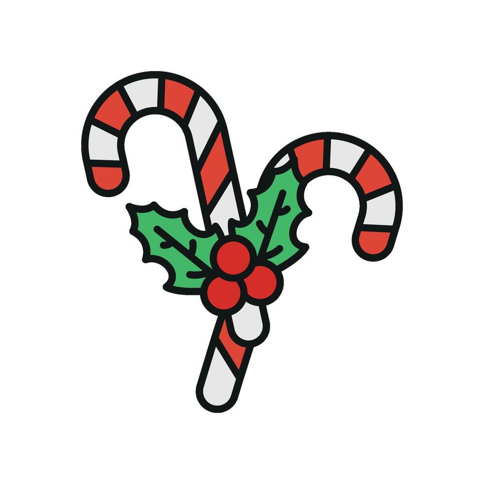 Christmas cane concept illustrated in a simple and modern candy design graphic vector