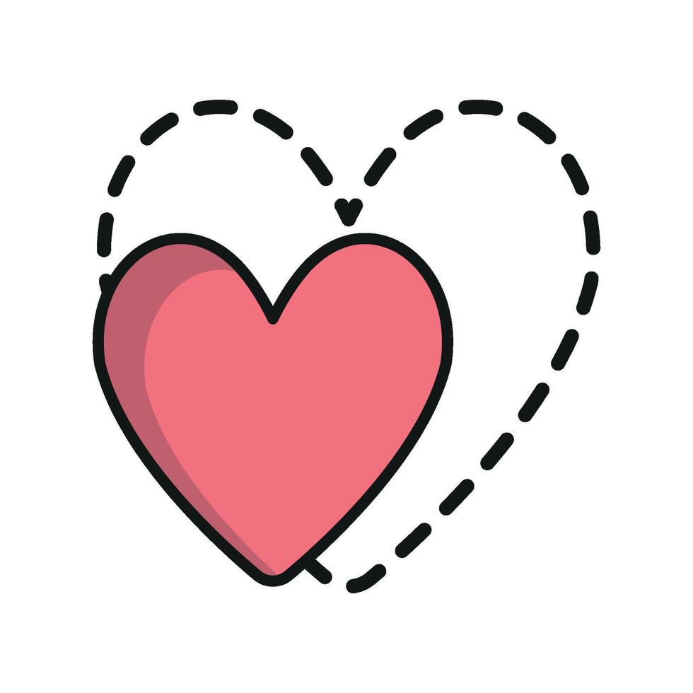 Love heart graphic highlights a refined and elegant Valentine-themed concept vector