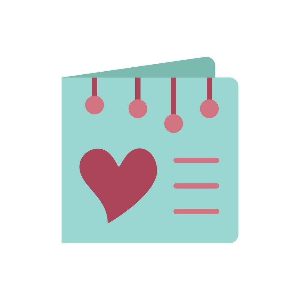 Valentine card icon highlights a modern, functional design with a clean concept vector
