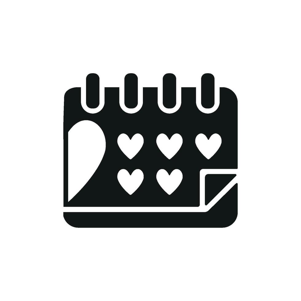 Calendar design integrates a functional and modern Valentine theme vector