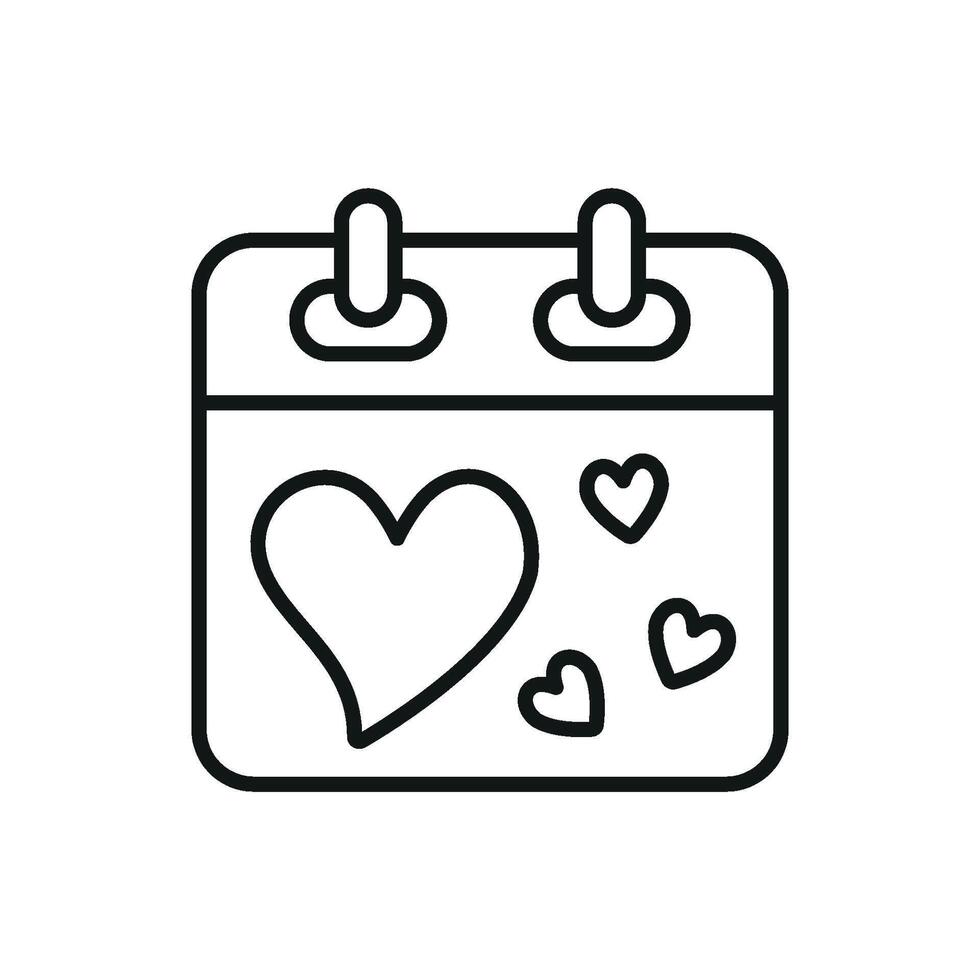 Calendar icon blends sophistication and simplicity in a Valentine graphi vector
