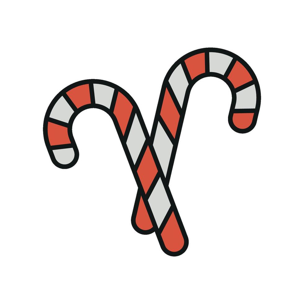Christmas cane candy design conveyed in a modern and simple graphic concept vector