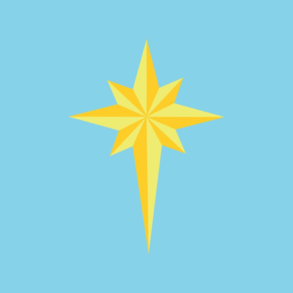 Star design illustrating a modern and simple Bethlehem Christmas concept graphic vector