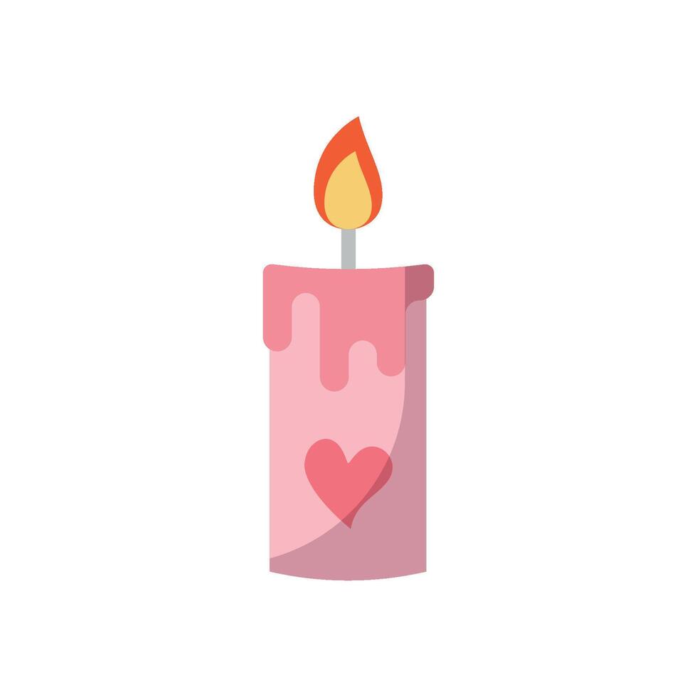 Valentine candle icon presents a streamlined and contemporary Valentine aesthetic vector