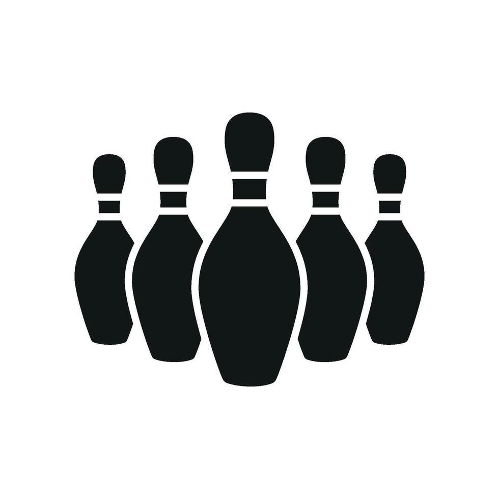 Bowling pin icon highlights a streamlined and modern graphic concept with sport elements vector