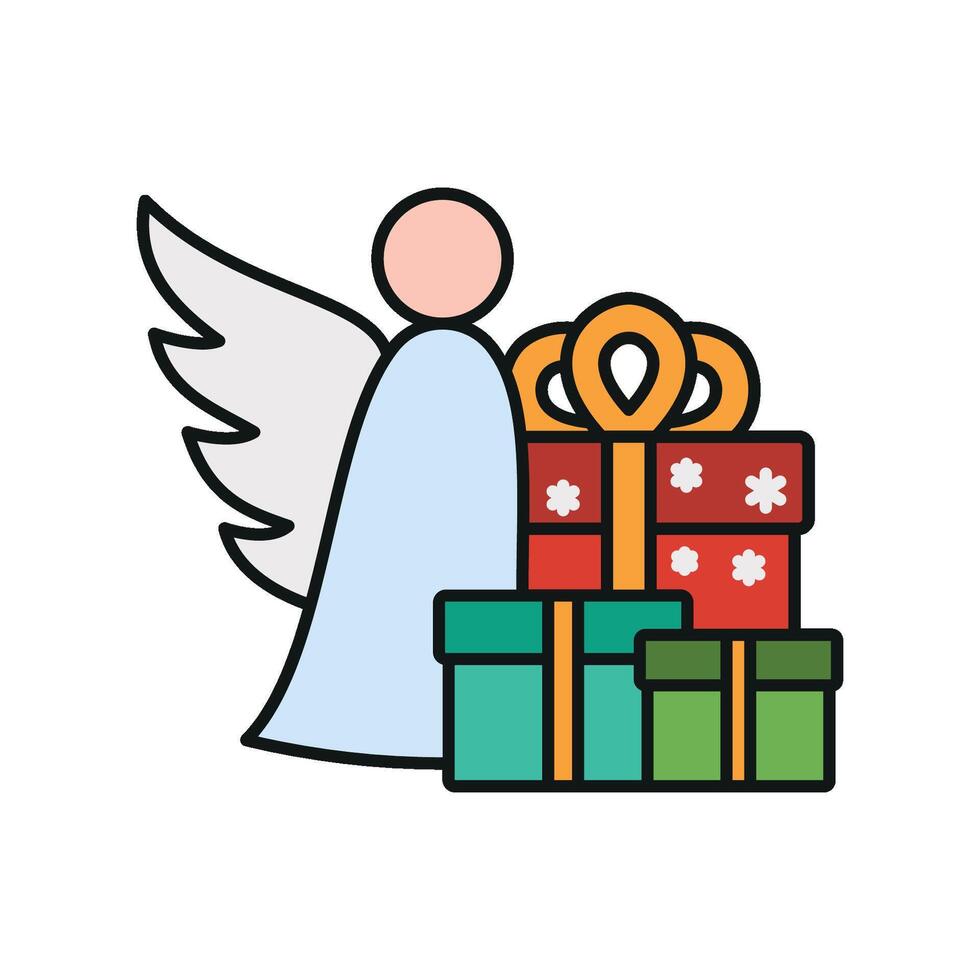 Simple graphic emphasizing a modern Christmas angel design concept vector
