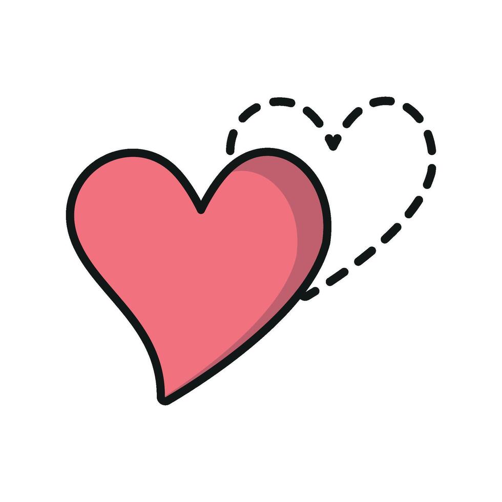 Love heart icon emphasizes a modern and straightforward Valentine theme vector