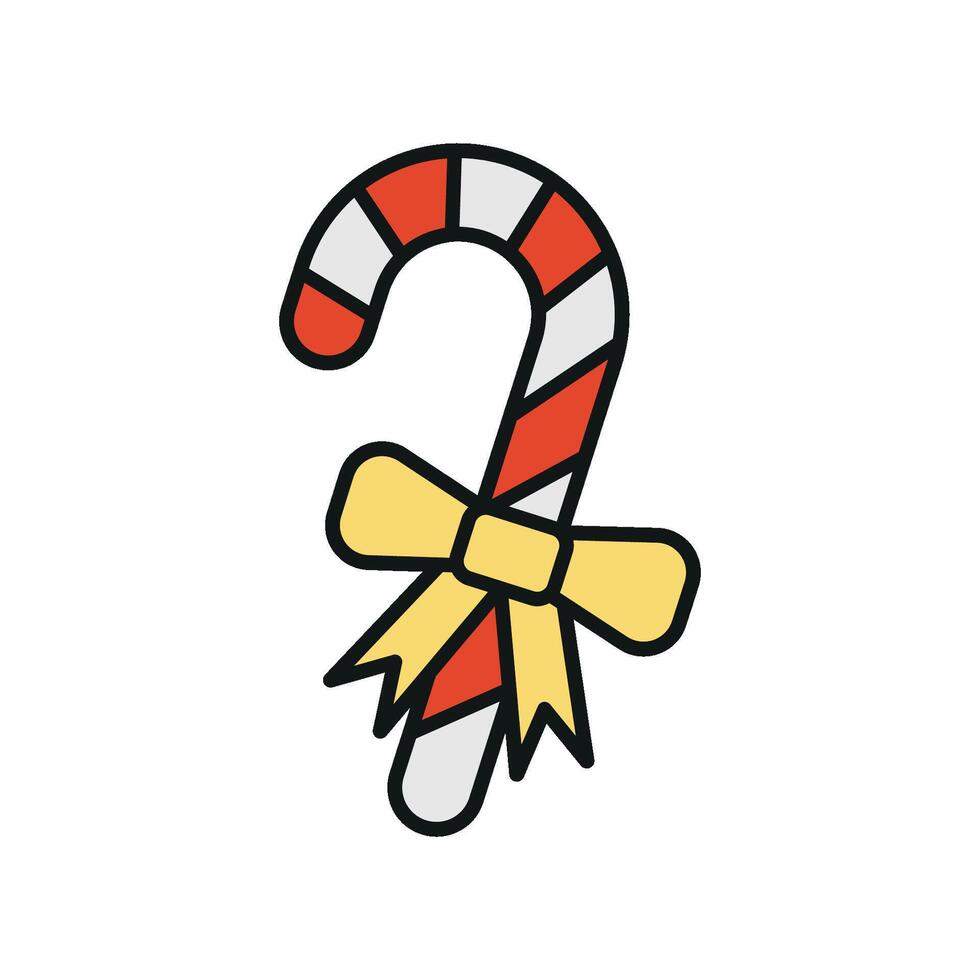 Candy design concept focusing on a simple and modern Christmas cane graphic vector