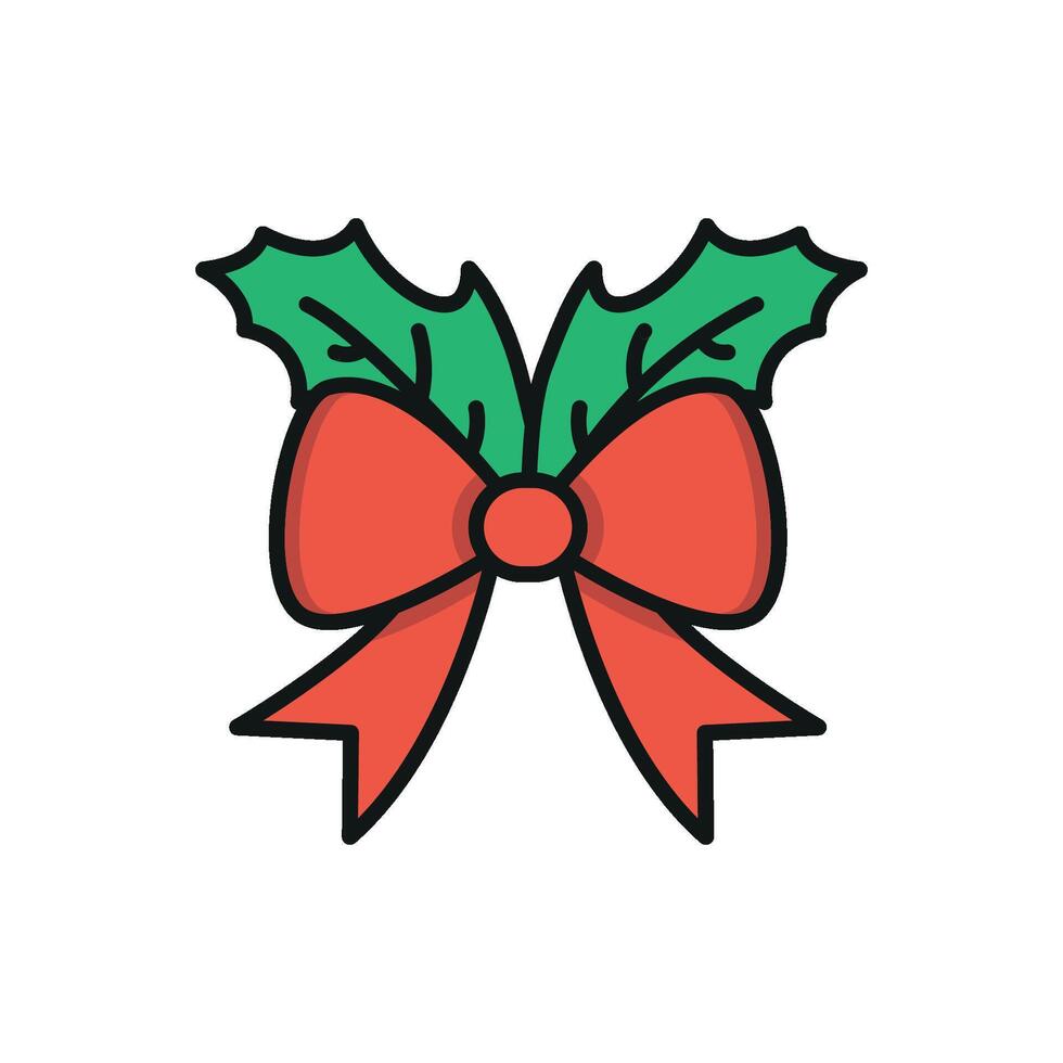 Graphic interpretation of a simple and modern Christmas bow design vector