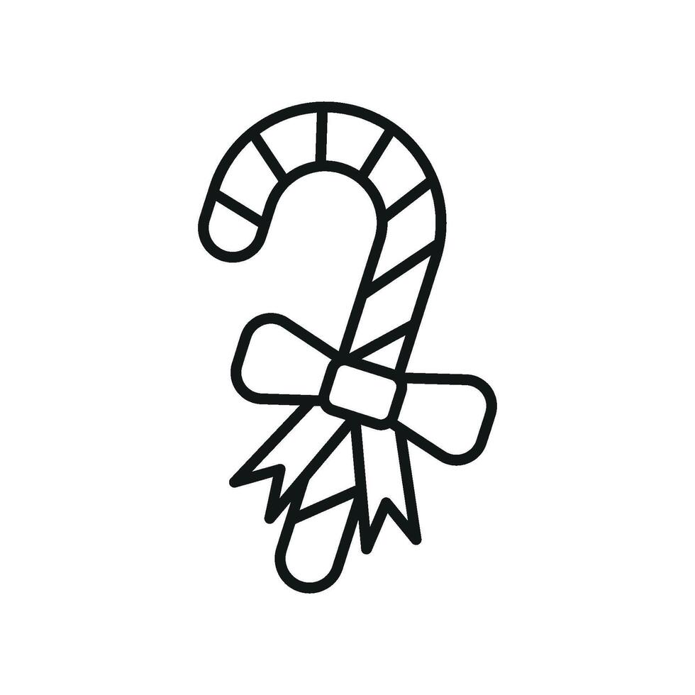 Modern Christmas cane candy graphic representing a simple design concept vector