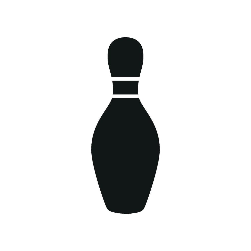 Bowling pin icon emphasizes modern elegance through a straightforward sport graphic concept vector