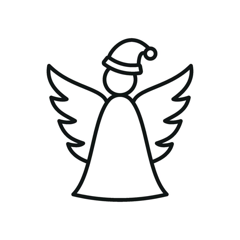 Christmas concept highlighted through a simple and modern angel design graphic vector