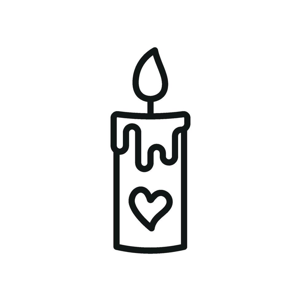Valentine candle design blends elegance and simplicity in a modern graphic theme vector