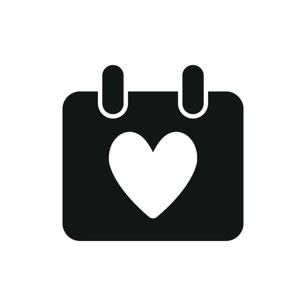 Calendar graphic highlights a simple and elegant Valentine-themed concept vector