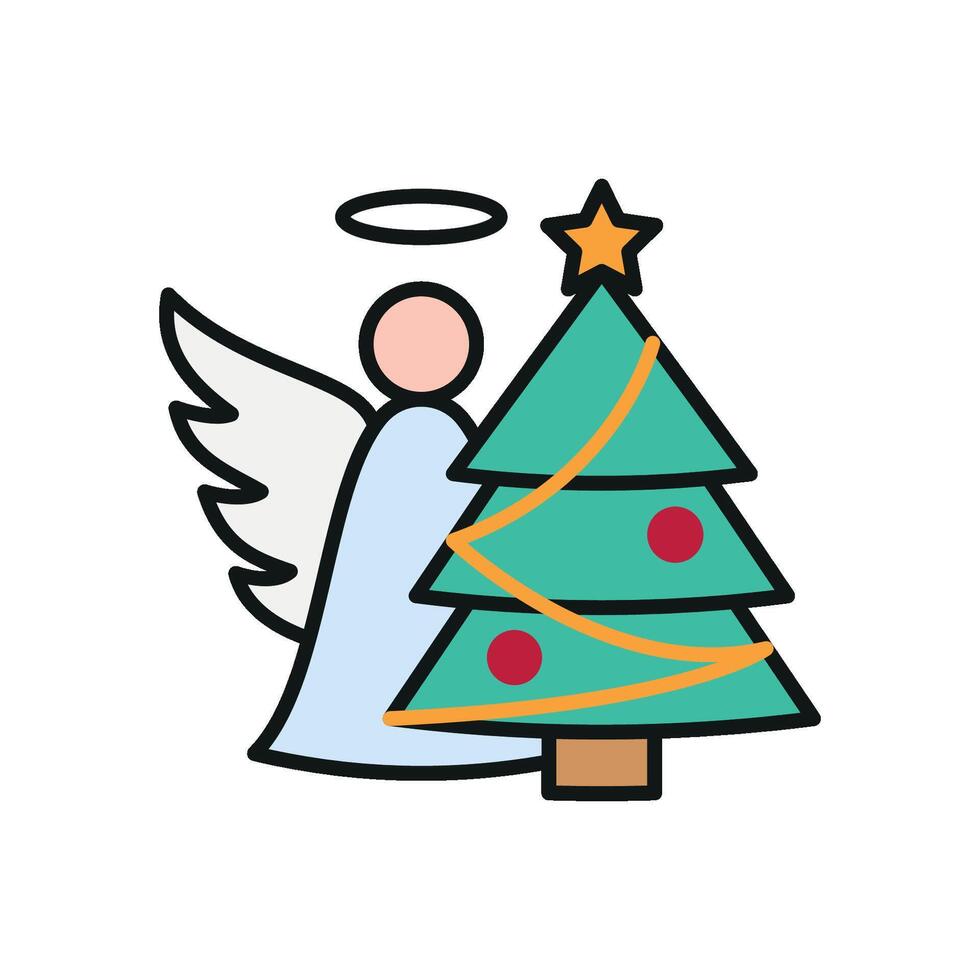 Modern concept graphic featuring a Christmas angel design in simplicity vector