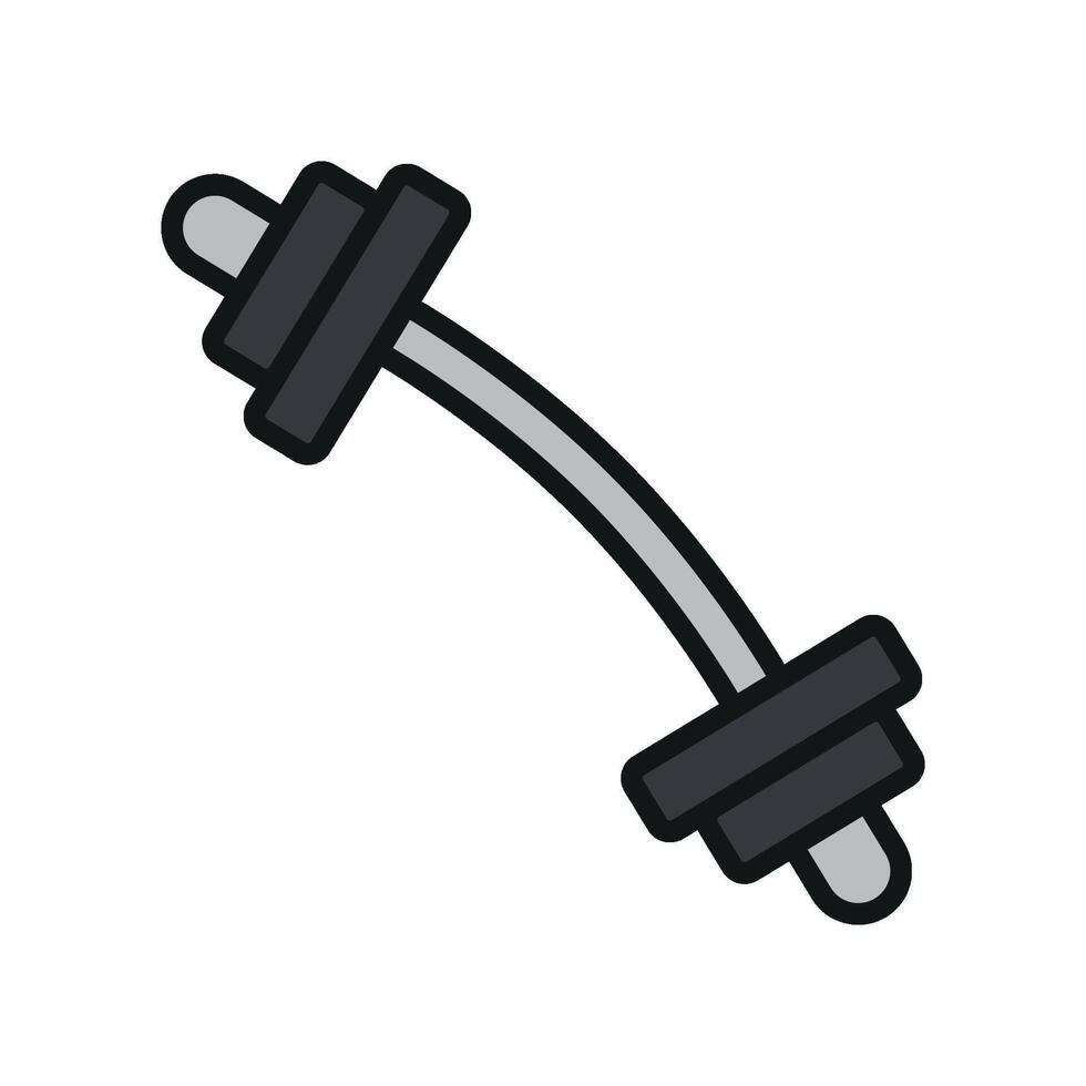Barbell icon highlights a modern aesthetic with a simple and functional graphic concept vector