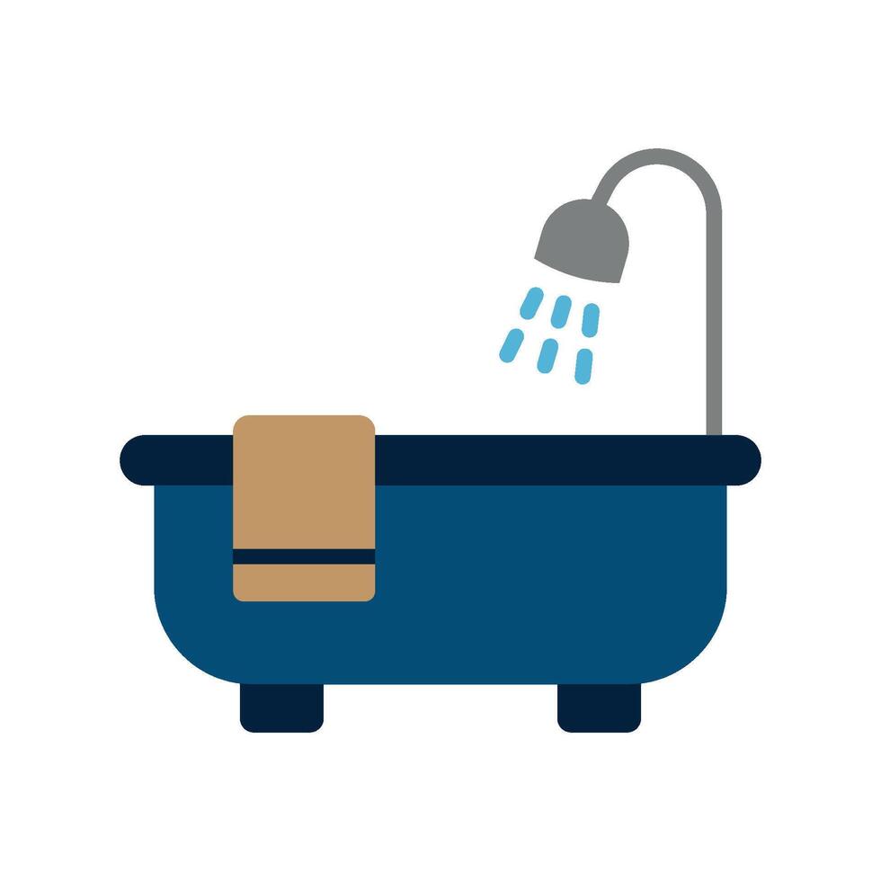 Simple graphic emphasizing a modern bathtub icon design concept vector
