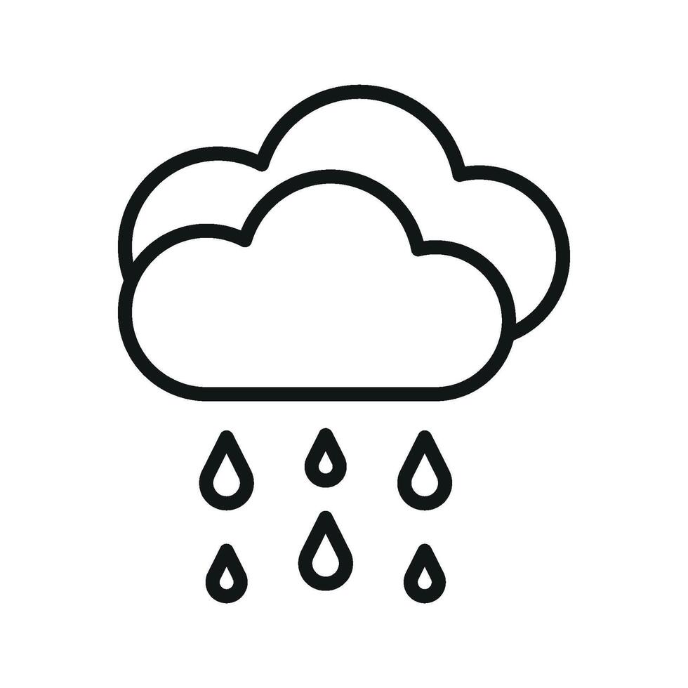 Rainy cloud icon highlights a modern aesthetic with a streamlined graphic concept vector