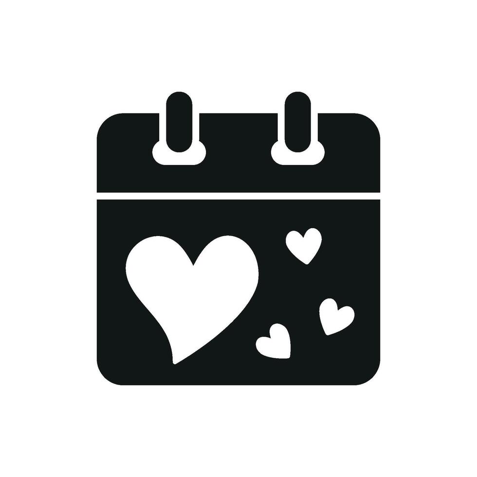 Calendar graphic presents a stylish and minimalist Valentine concept vector