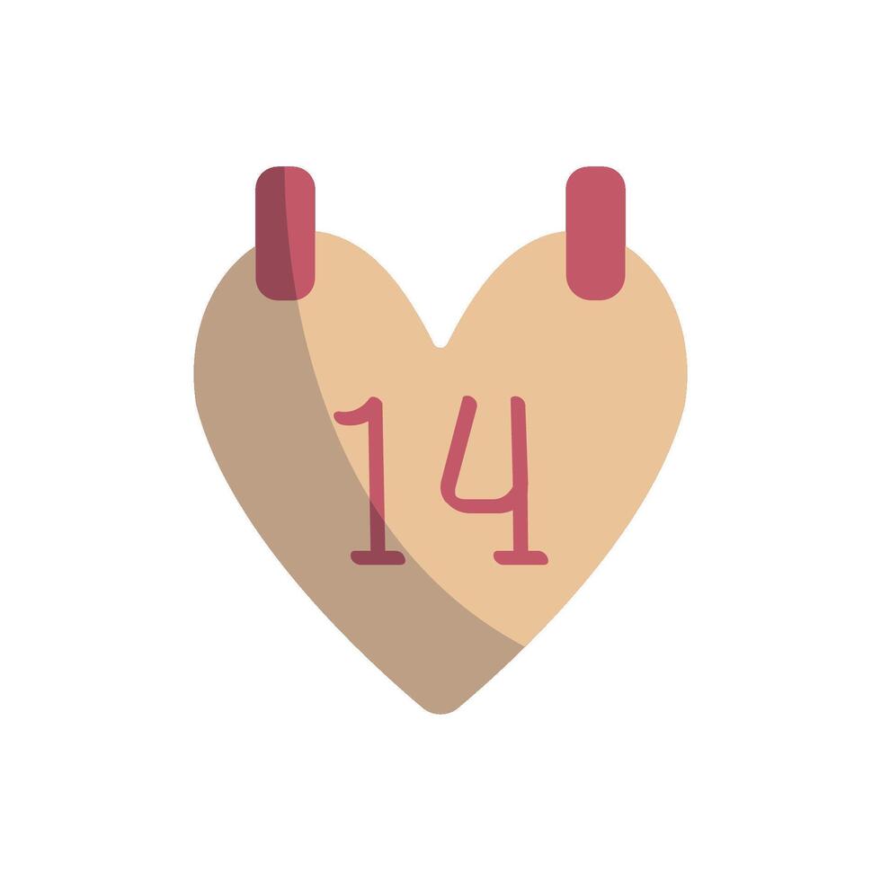 Calendar icon combines a clean aesthetic with a contemporary Valentine concept vector