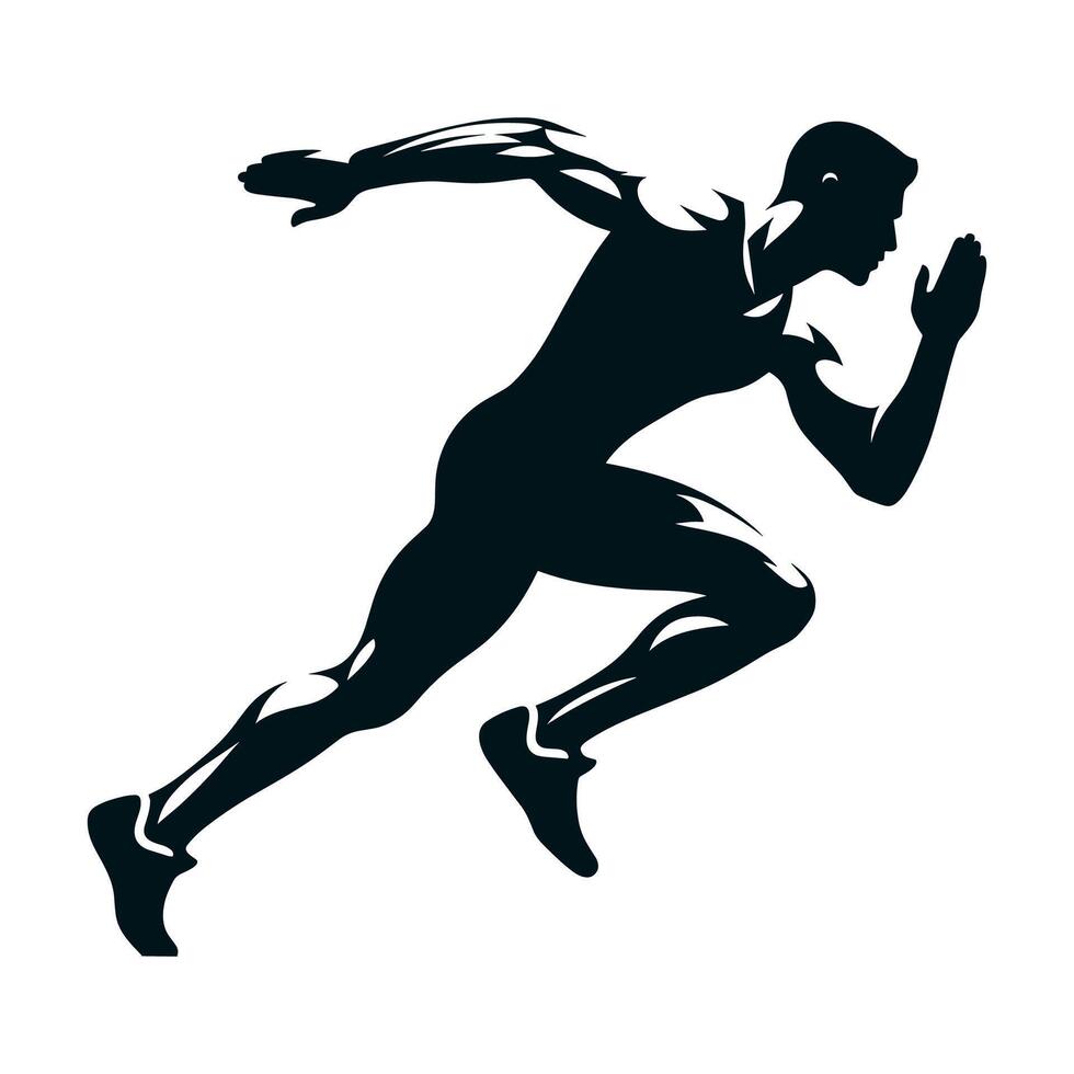 running jogging illustration black and white version vector