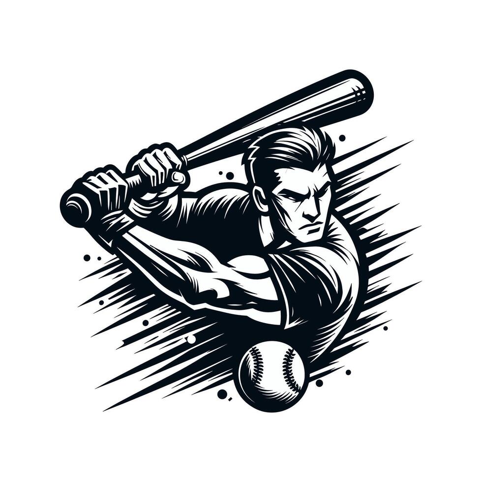 baseball player illustration vector