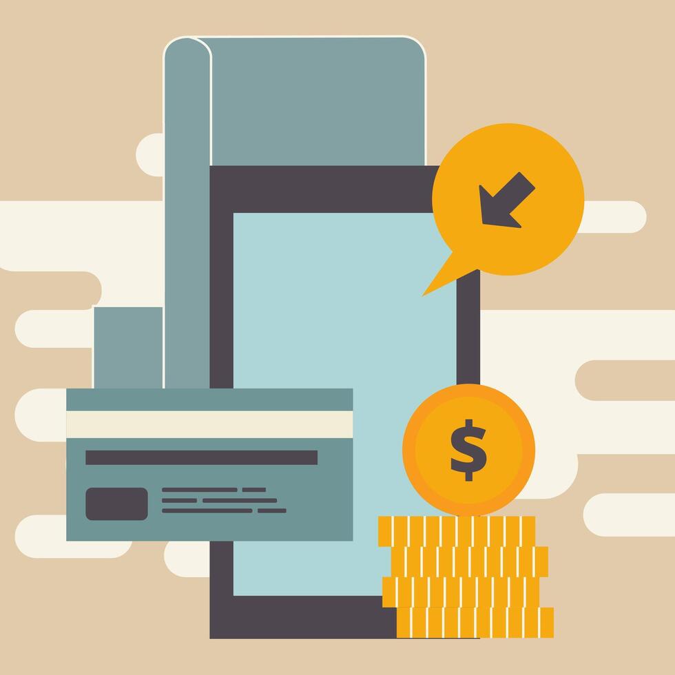 On line shopping and payment Methods. Mobile payments. Flat illustration vector